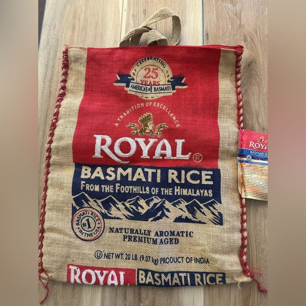 Royal Rice Bag Tote Upcycled